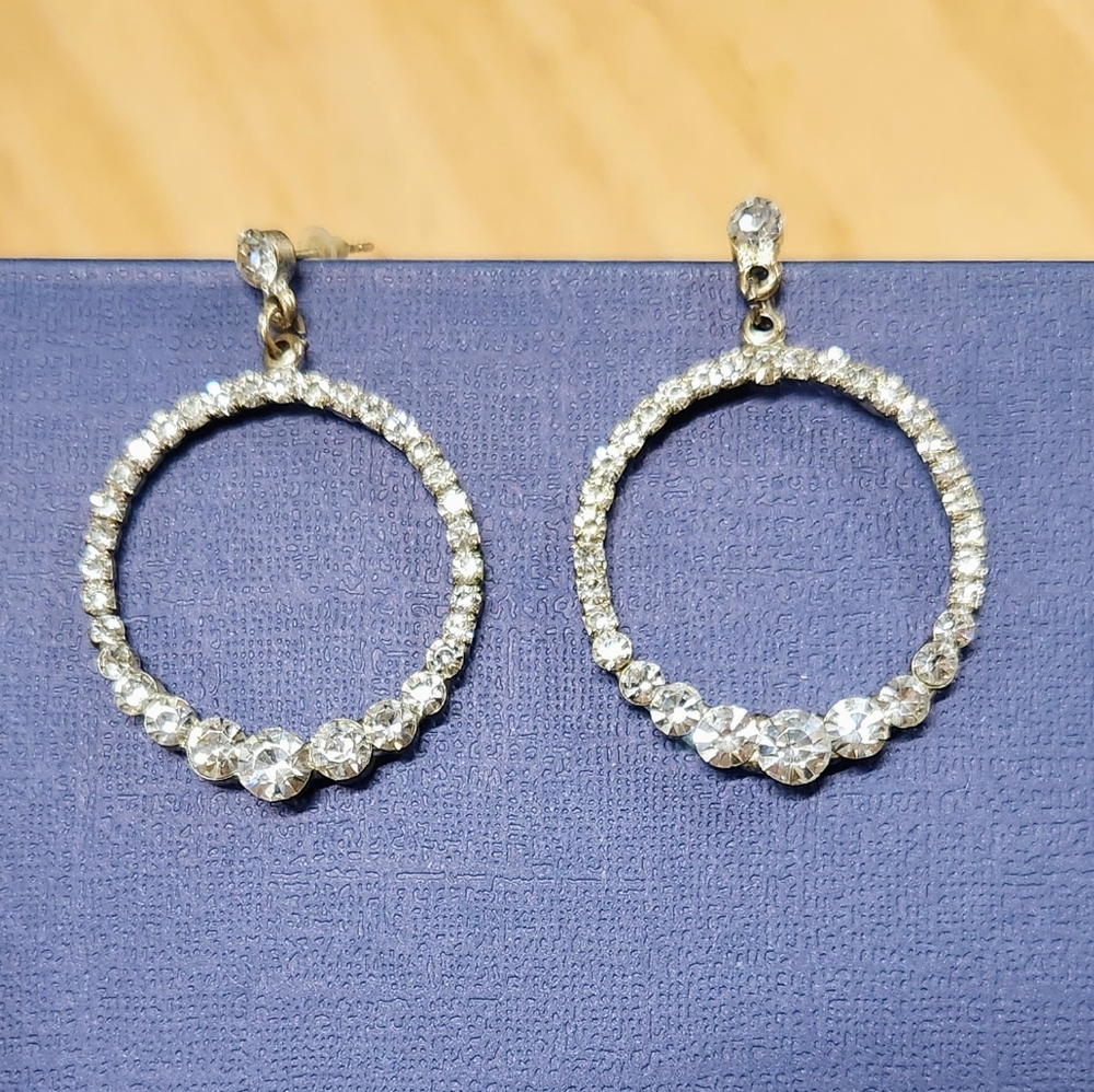 Rhinestone Hoop Earrings